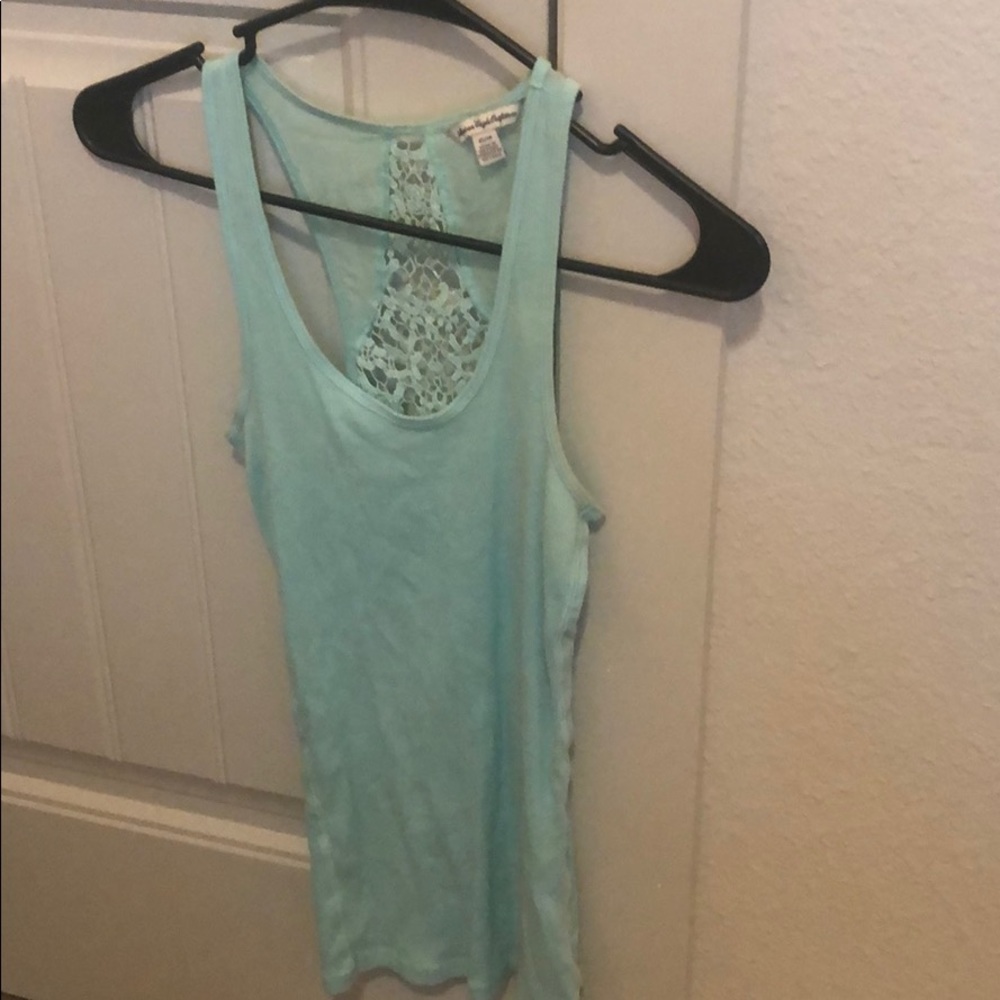 Cute baby blue lace tank top
